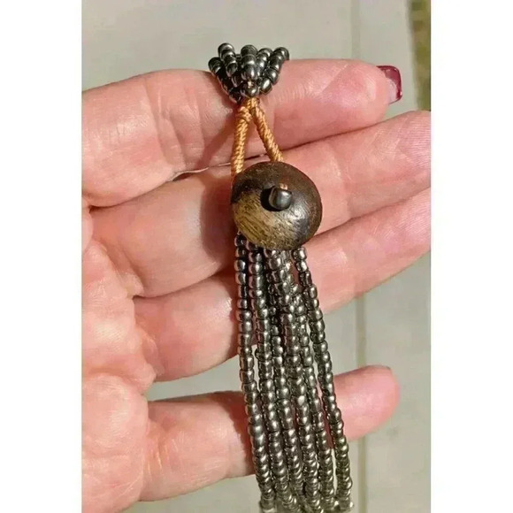 Vintage‎ Antiqued Silver Tone Necklace Retro Boho Chic Multi Strand - Picture 12 of 15